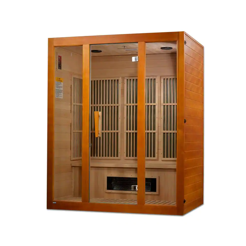 Maxxus Alpine Lifesauna 3-Person Upgraded Infrared Sauna with 7 Dual Tech Infrared Heaters and Chromotherapy