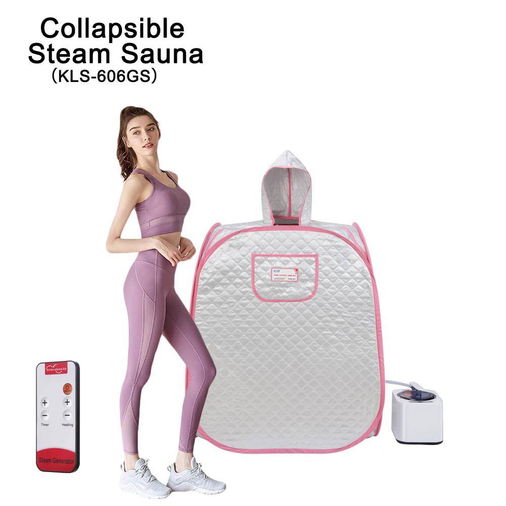 None 1-Person Half body Gray Steam Sauna with Foldable Chair