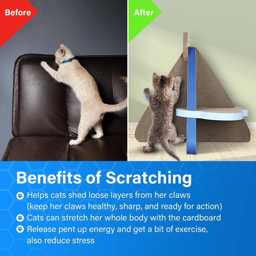 None Cat Scratcher Post Board, Mount Fuji Shape Cat Scratching Lounge Bed