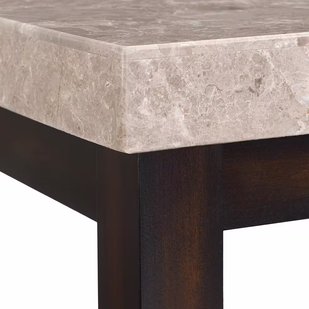 Picket House Furnishings Caleb 48 in. Espresso Large Rectangle Stone Coffee Table