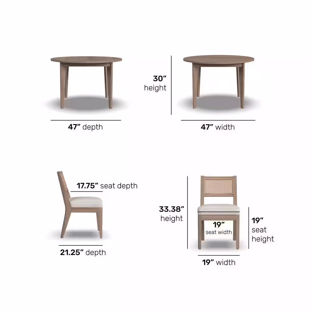 HOMESTYLES Brentwood Oak Round Dining Set Seats 4