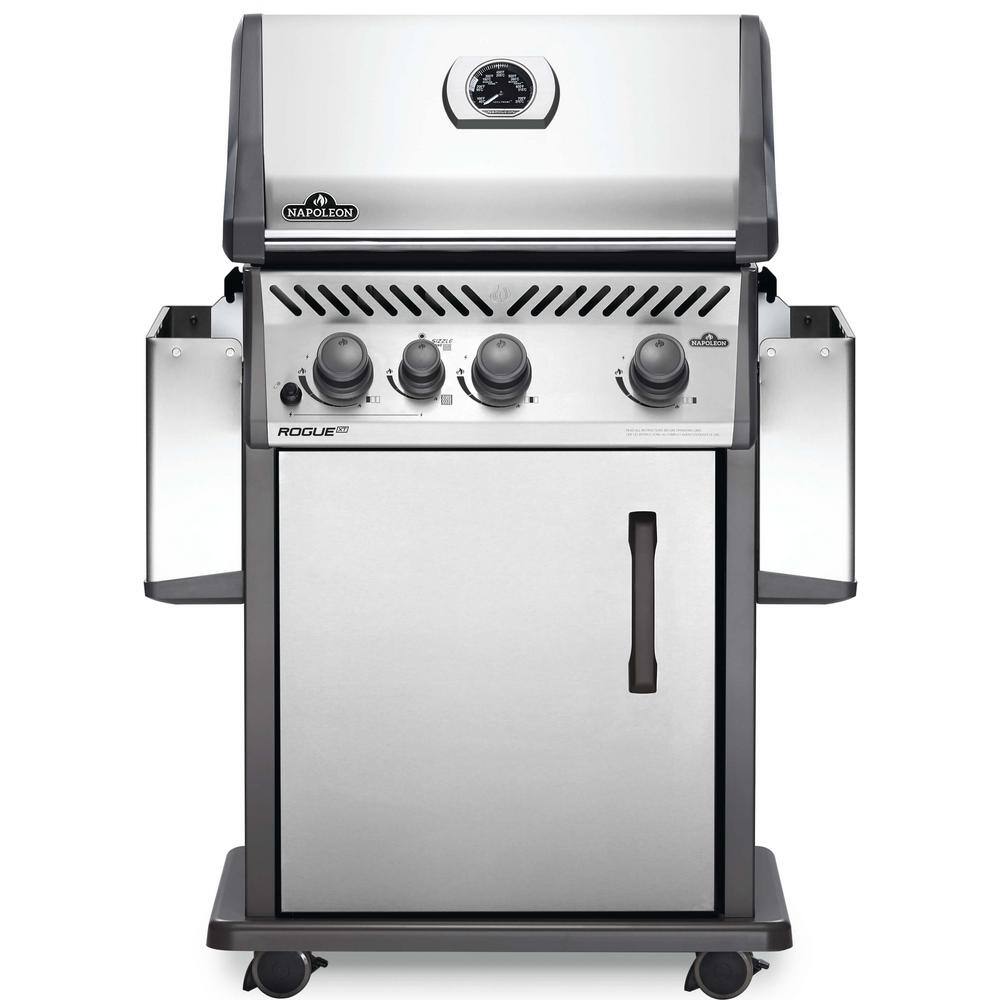 NAPOLEON Rogue 3-Burner Propane Gas Grill with Infrared Side Burner in Stainless Steel
