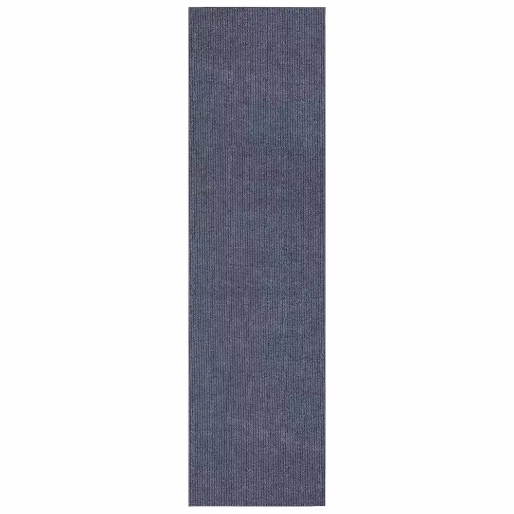 Ottomanson Lifesaver Waterproof Non-Slip Solid 4 X17 Indoor/Outdoor Runner Rug, 4 ft.x 17 ft., Gray, Polyester Garage Flooring