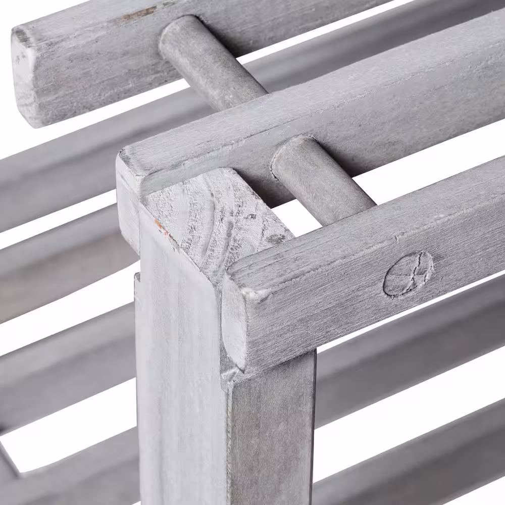 Honey-Can-Do 11.61 H 8-Pair Gray Pine Shoe Rack