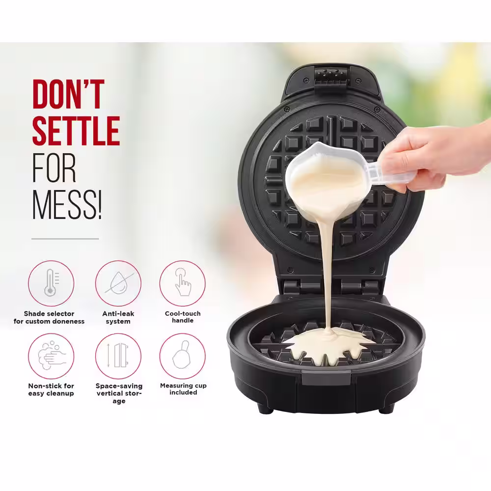 Chefman Anti-Overflow Stainless Steel Belgian Waffle Maker