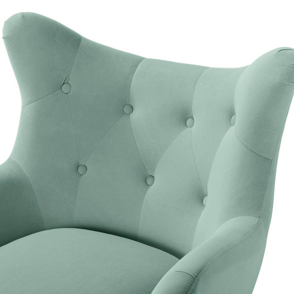 JAYDEN CREATION Jacob Sage Accent Arm Chair with Tufted Back (Set of 2)