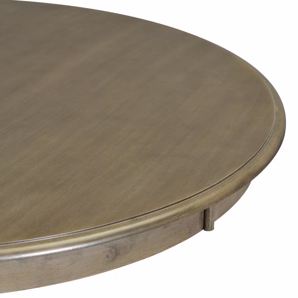 Harper & Bright Designs 5-Piece Taupe Retro Round MDF Top Table Set with 4 Upholstered Chairs