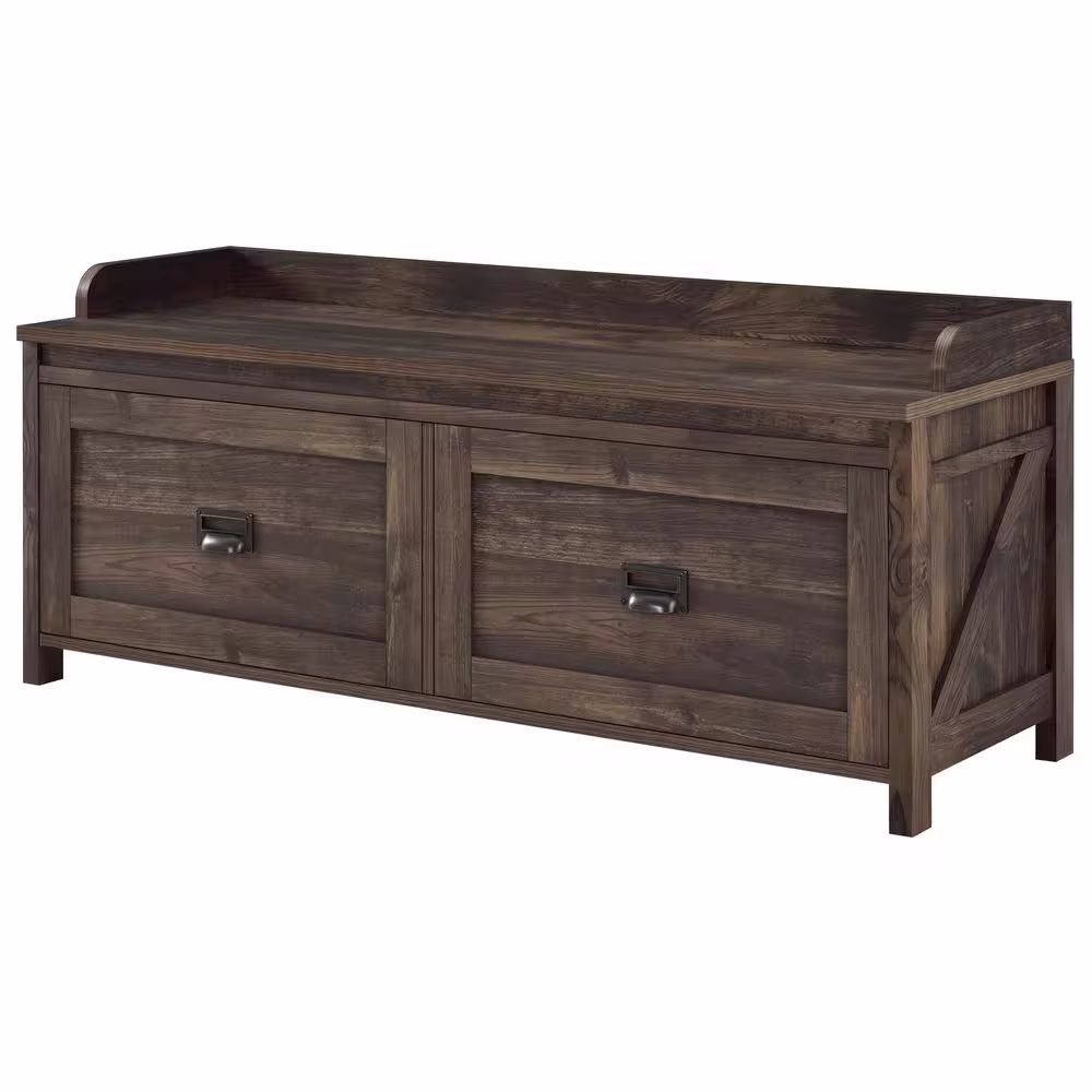SystemBuild Brownwood Rustic Entryway Storage Bench