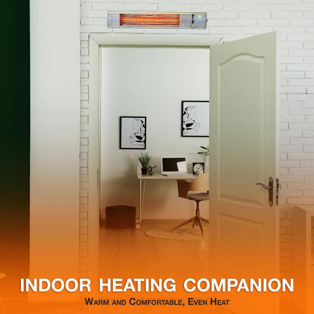 EdenBranch Golden Tube Wall Mounted Patio Heater with Remote 1500-Watt