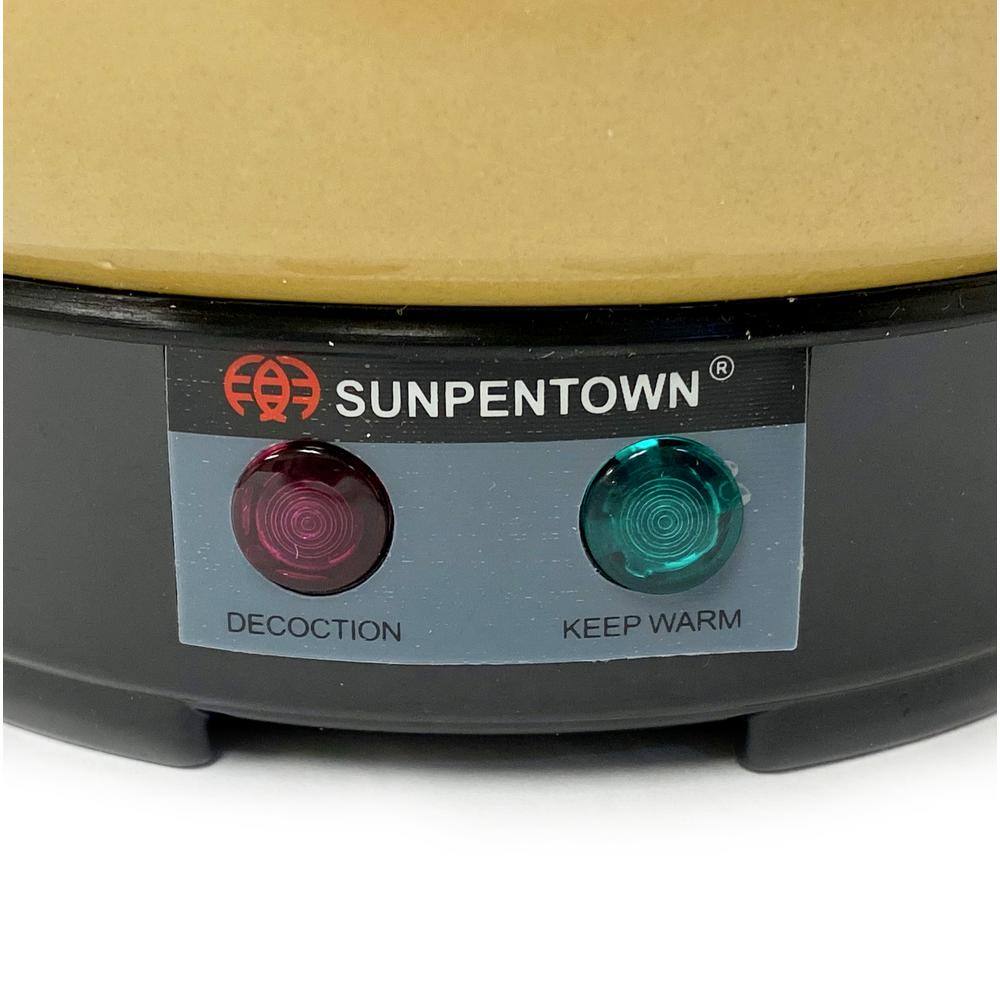 14.3Cup Brown Ceramic Electric Kettle with Herb Cooking and Keep Warm