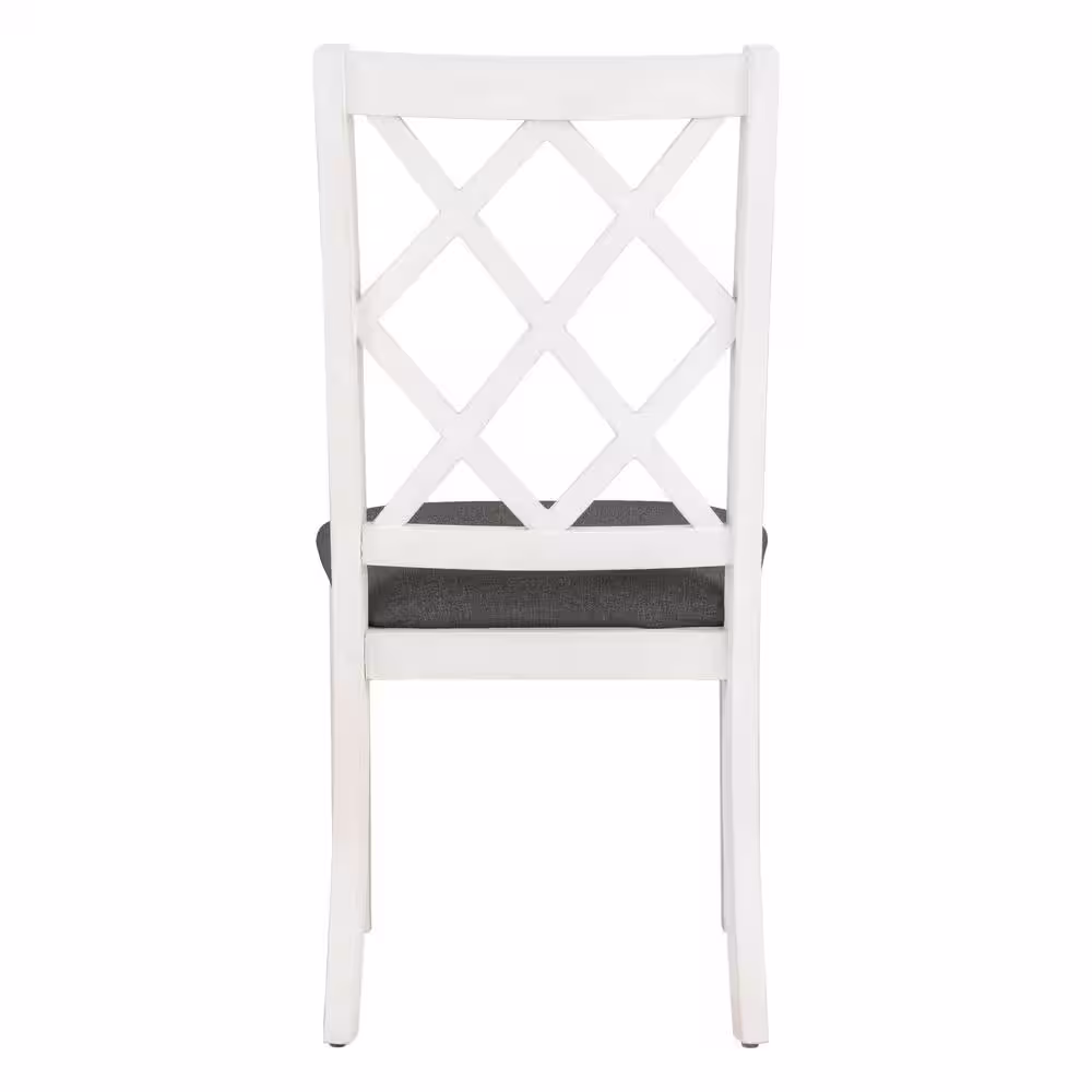 Harper & Bright Designs Mid-Century 5-piece Brown Round MDF Top Dining Table Set Seats 4 with Gray Upholstered Chairs