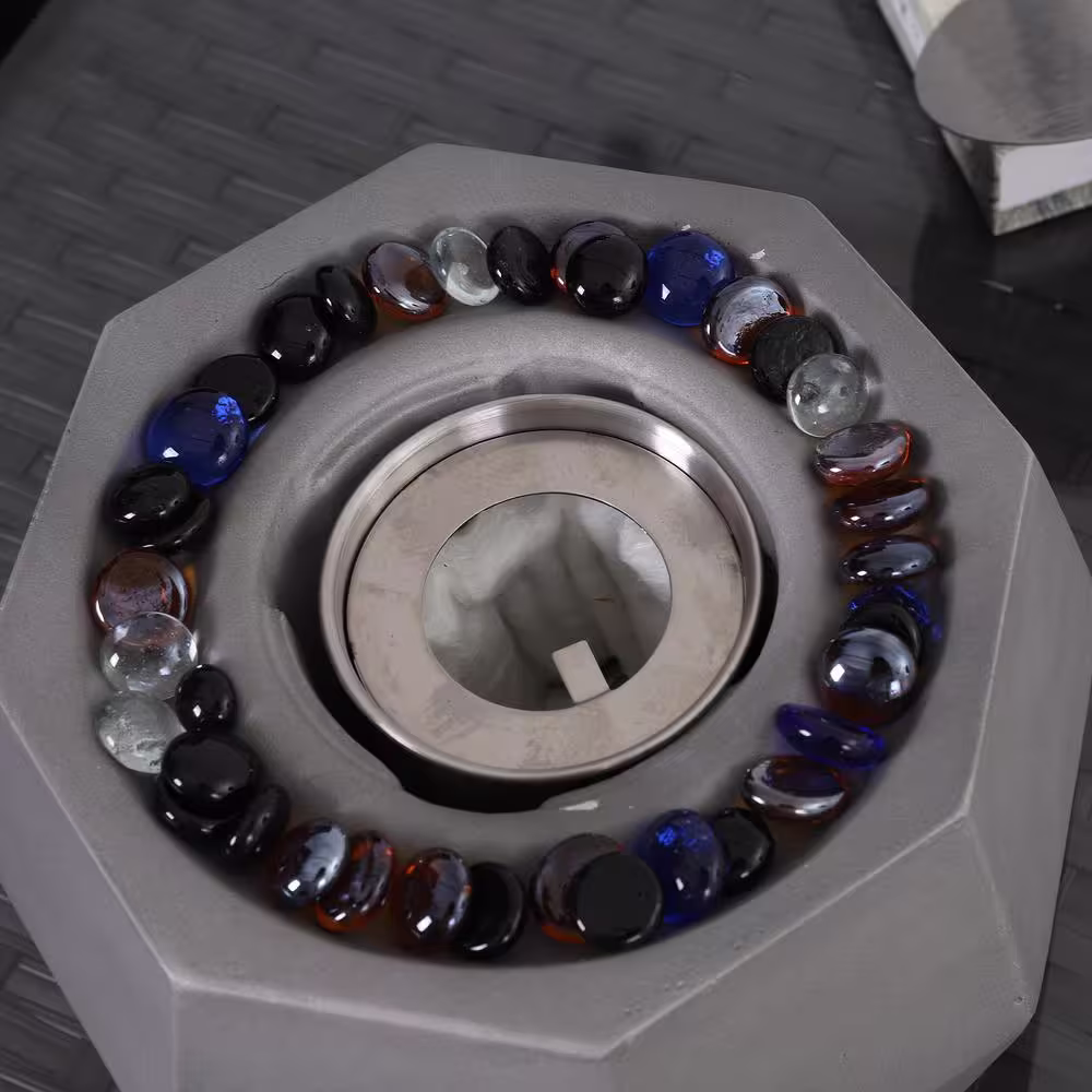 None 9 in. W x 4.5 in. H Round Ethanol TerraFab Grey Tabletop Fire Pit