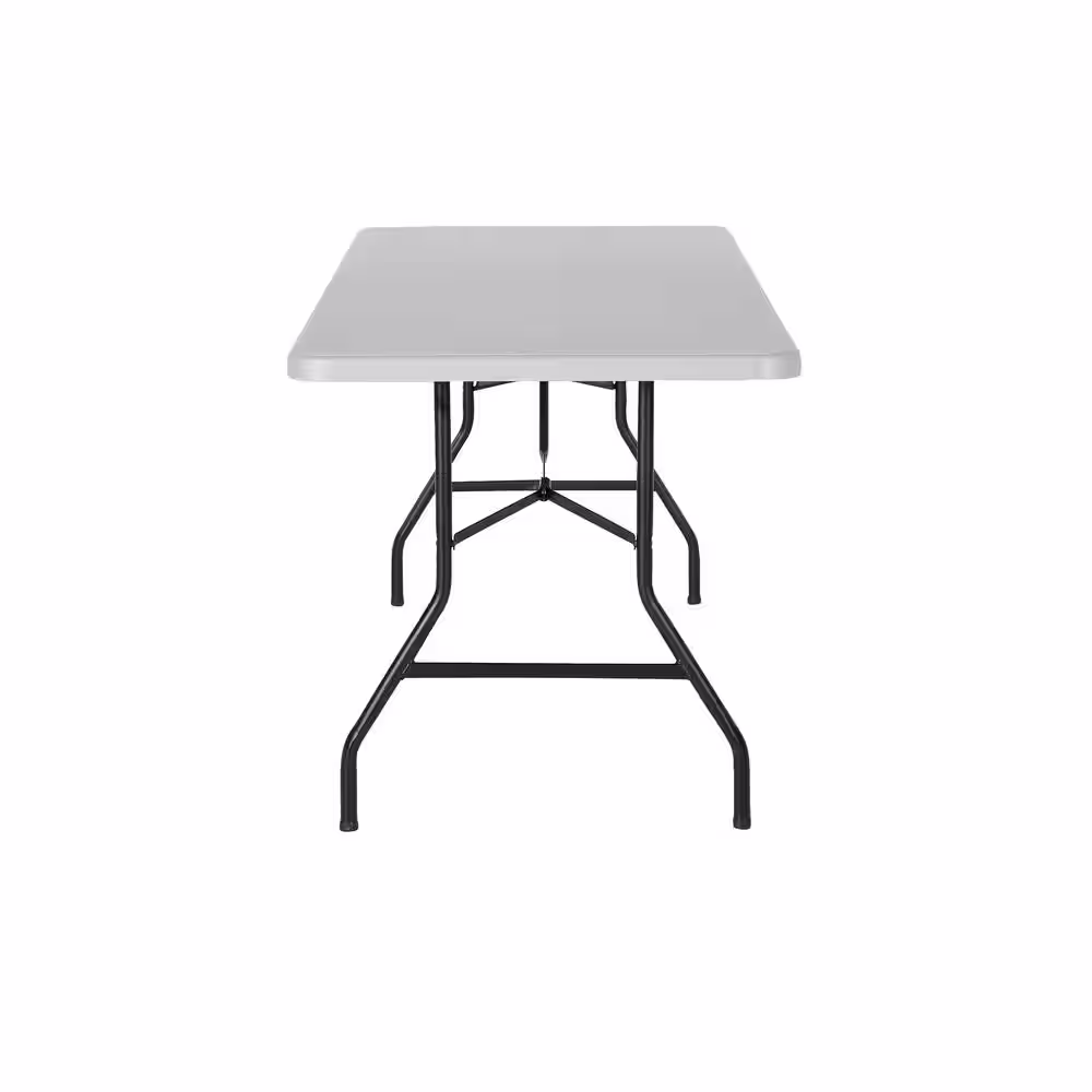 None 6 ft. Gray Plastic Top Folding Table