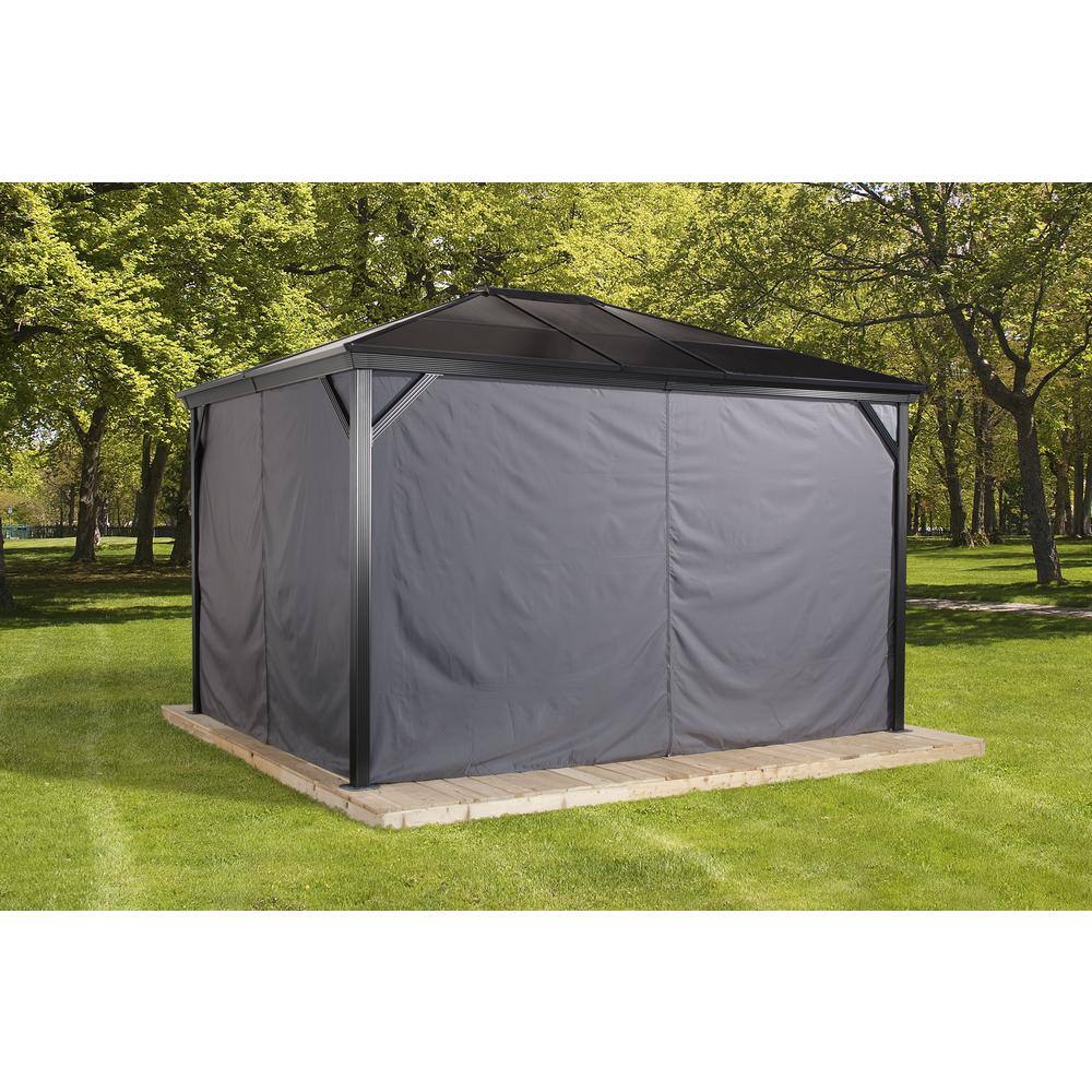 Sojag 10 ft. W x 10 ft. H Verona Privacy Curtains (set of 4) in Gray with Hooks