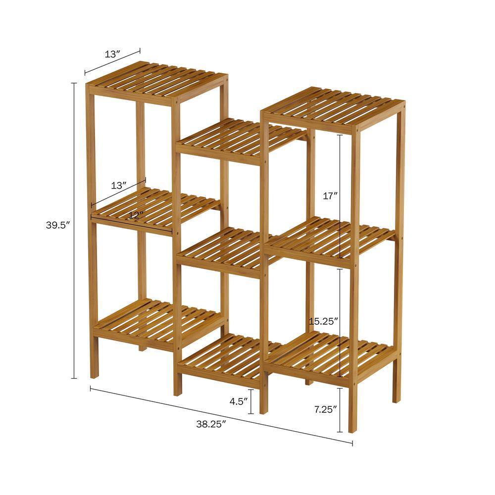 Pure Garden 3-Tier Bamboo Shelving Unit (13 in. W x 40 in. H x 38 in. D)
