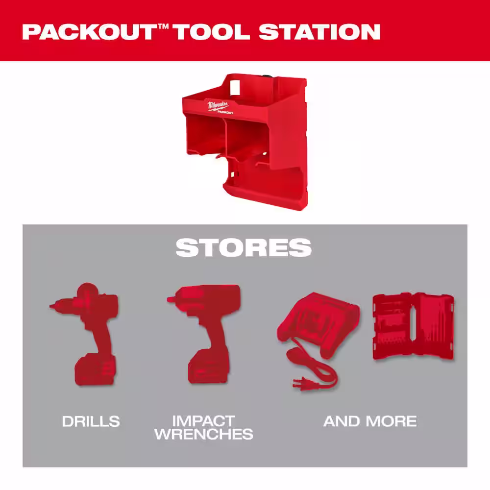Milwaukee Packout Tool Station with Packout Compact Wall Plate
