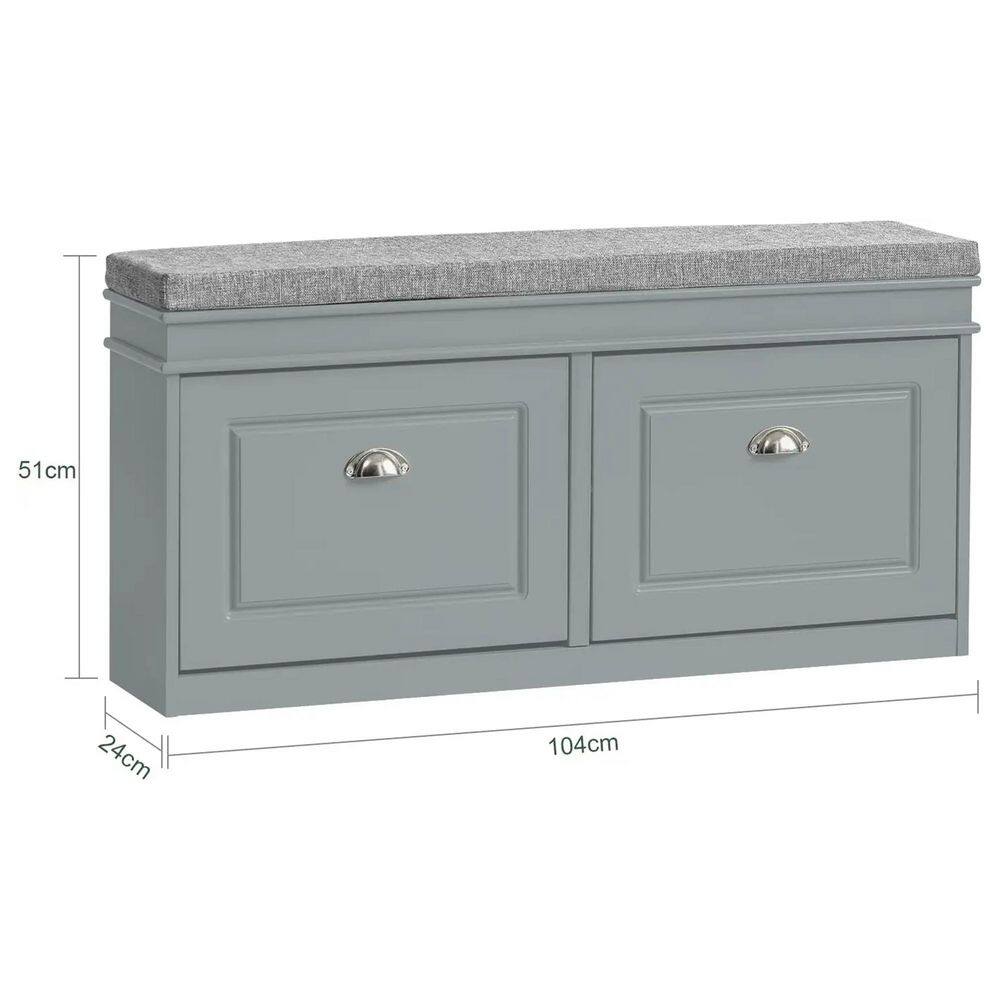 None 20.5 in. H 8-Pair Gray Wood Shoe Rack