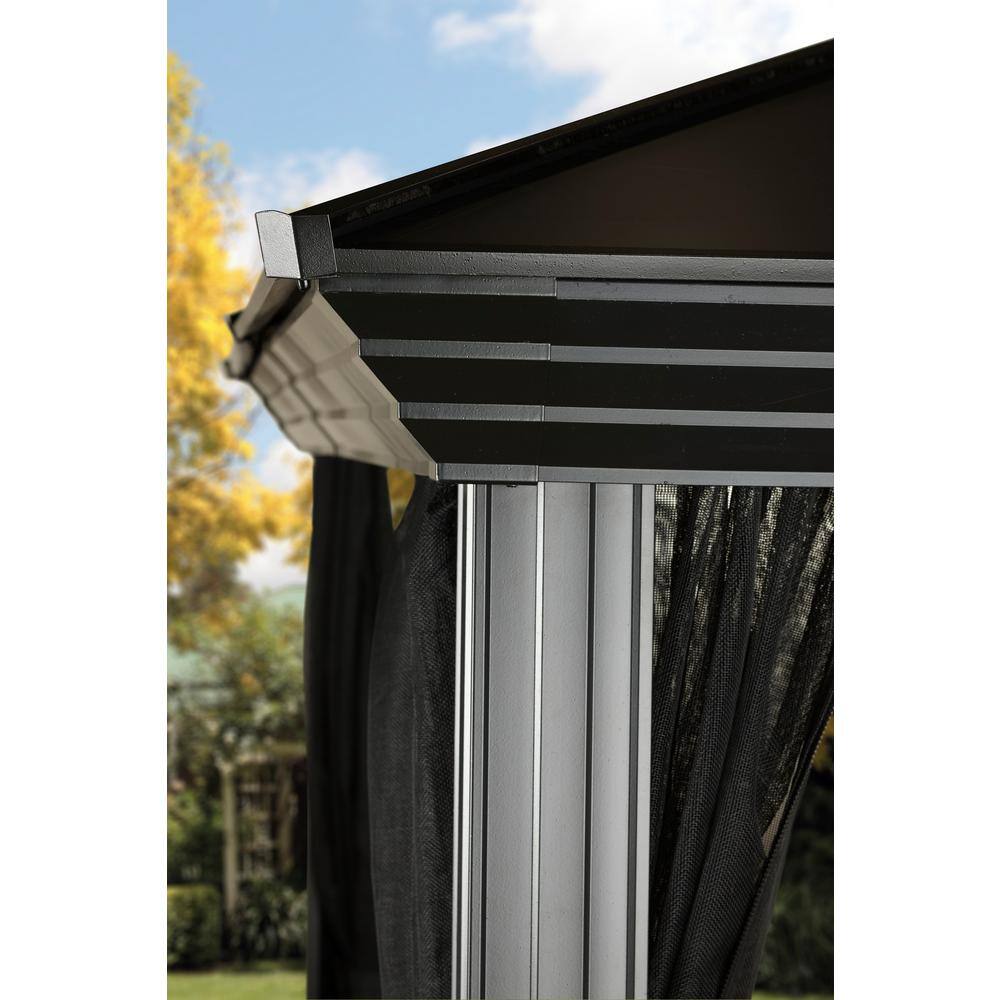 Sojag Cambridge 10 ft. x 12 ft. Dark Grey Insulated Roof Rustproof Aluminum Framed Gazebo