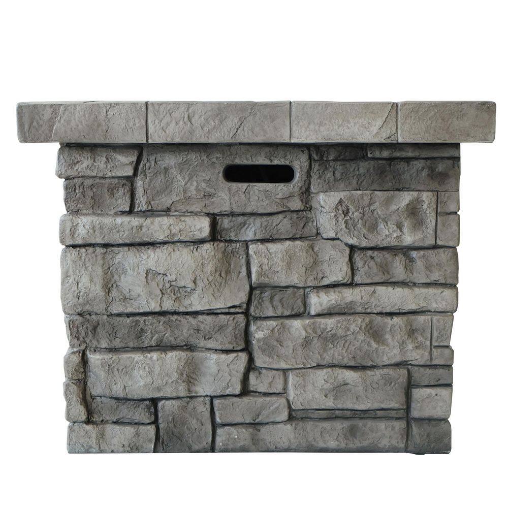 Noble House Xiomara 30 in. x 24 in. Square MGO Propane Fire Pit in Grey