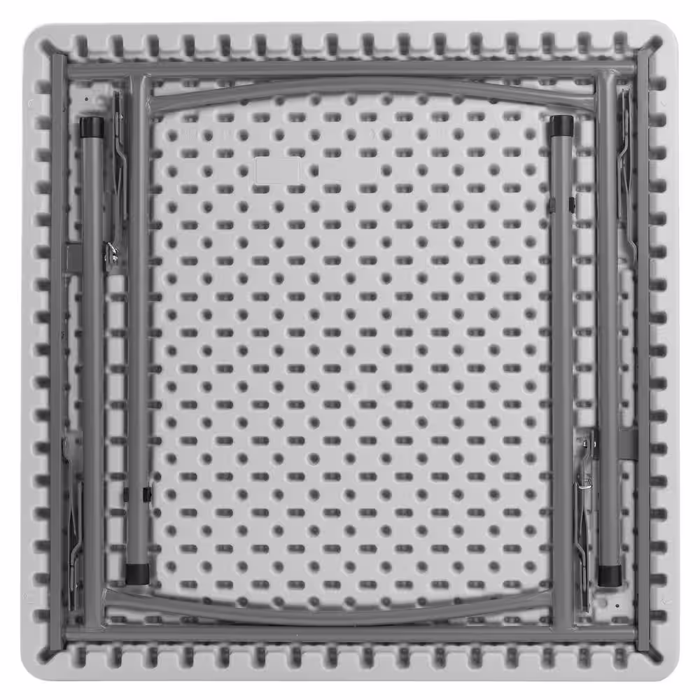 National Public Seating 36 in. W x 36 in. D Speckled Gray Blow Molded Plastic Top, Heavy-Duty Metal Frame Folding Table