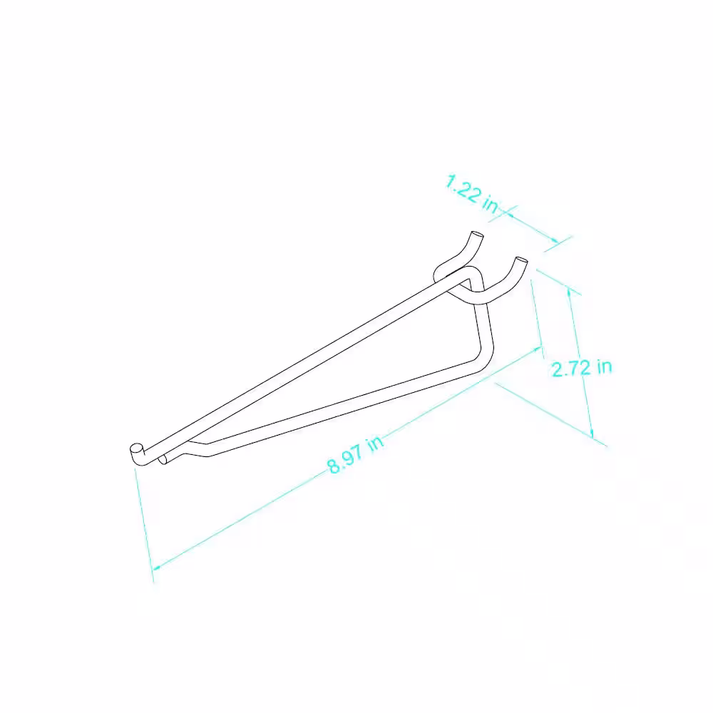 Everbilt 8 in. Pegboard Shelf Bracket in Zinc Plated Steel (Fits 1/4 in. Pegboards)