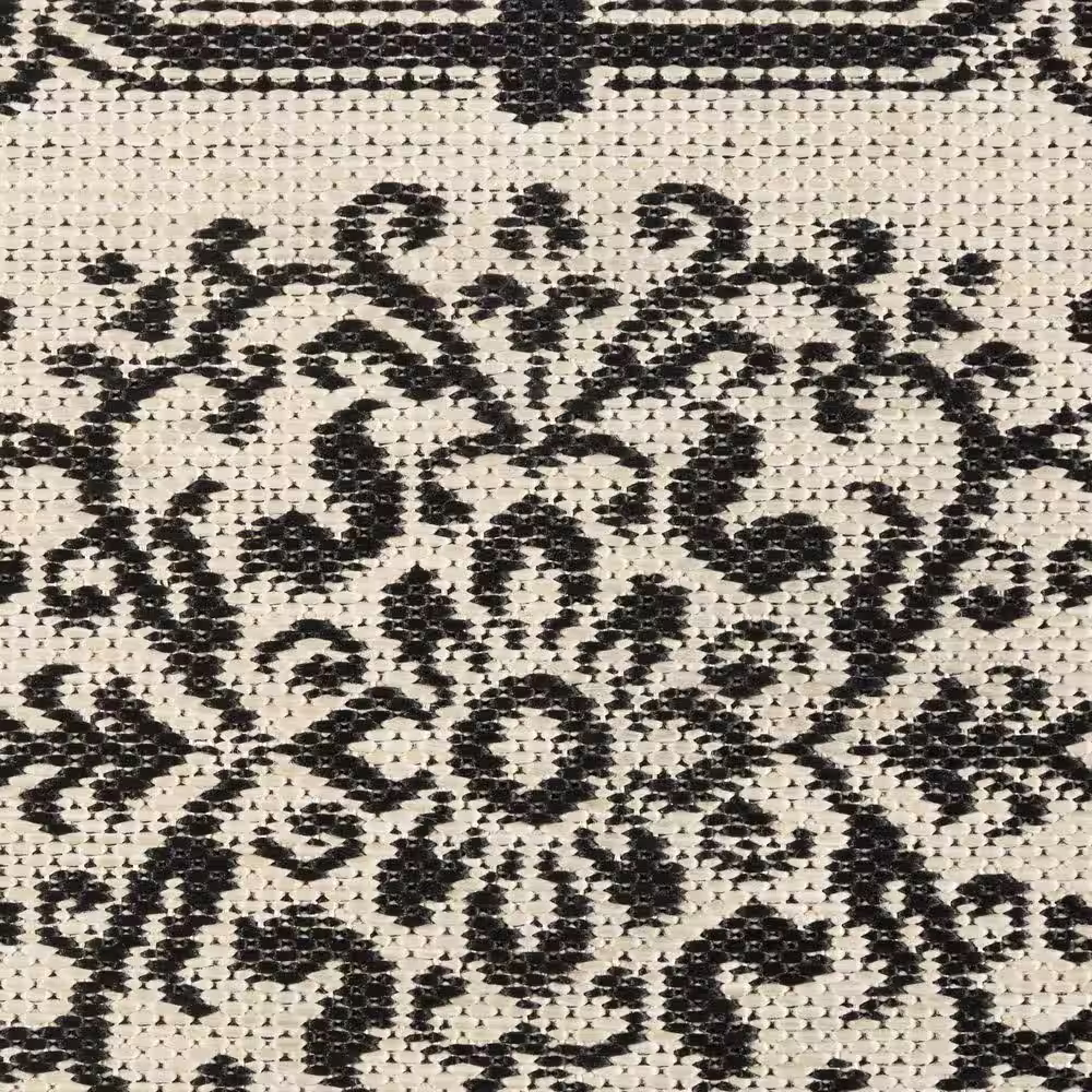 Home Dynamix Cafe Jardin Beige/Black 23.6 in. x 35.4 in. Kitchen Mat