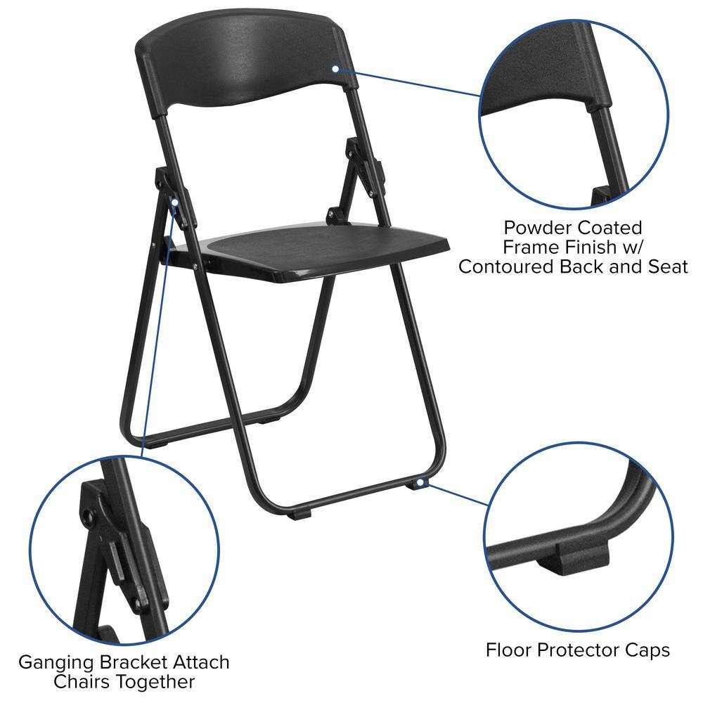 Carnegy Avenue Black Metal Folding Chair (Set of 6)