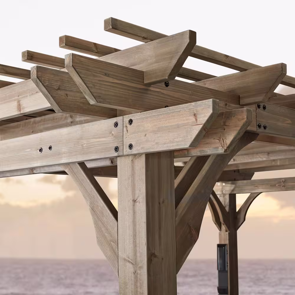 Backyard Discovery Somerville 14 ft. x 10 ft. Barnwood All Cedar Pergola