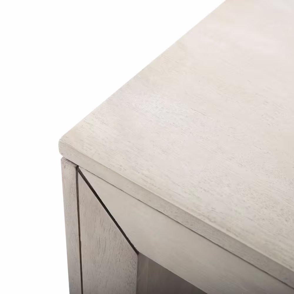 Noble House Pannell Light Gray Solid Wood Bench