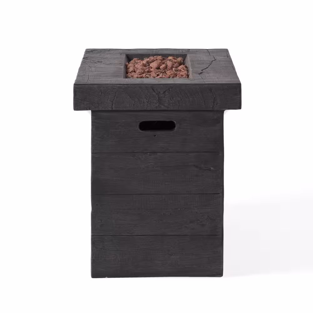 Noble House Sergio 45 in. x 25 in. Rectangular MGO Propane Fire Pit in Grey