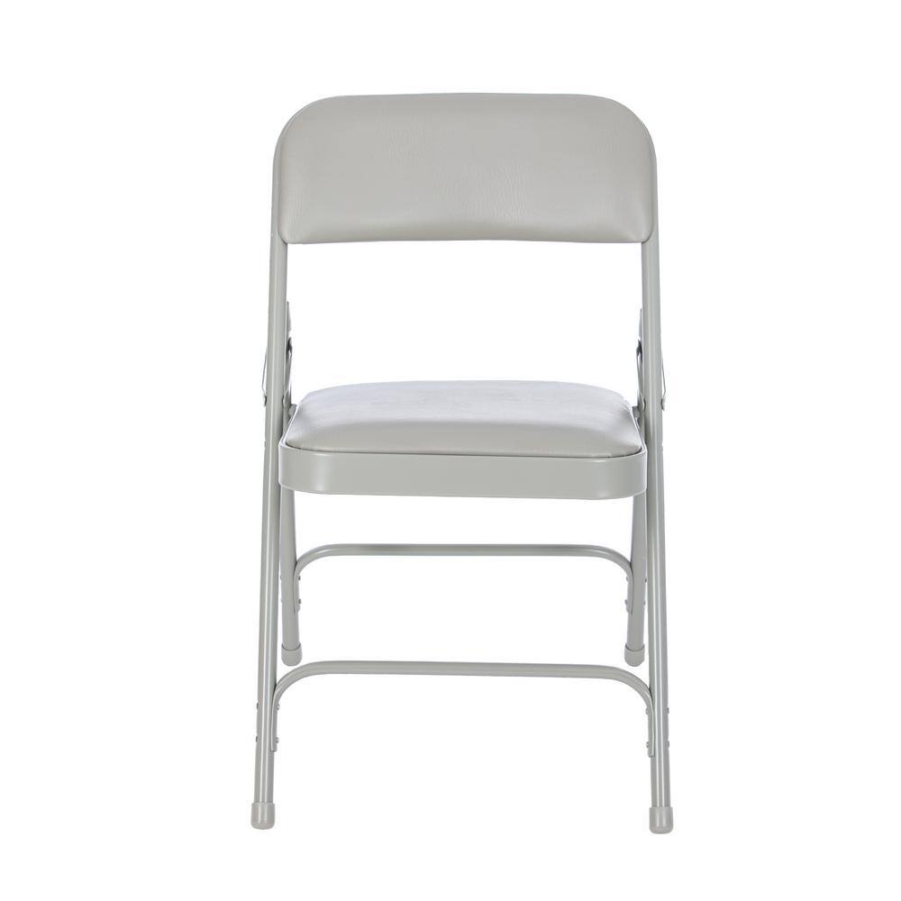 None Bernadine Dining Folding Chair with Vinyl Seat, Grey, Pack of 4