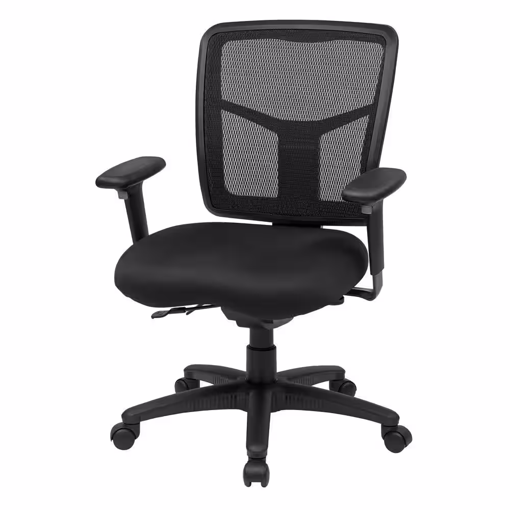 Office Star Products 26.5 in. Width Big and Tall Black Fabric Task Chair with Swivel Seat