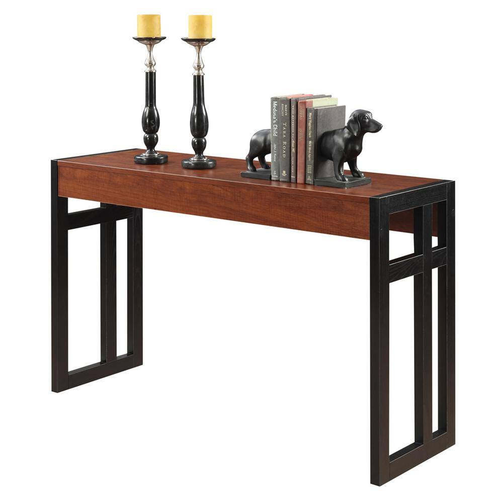 Convenience Concepts Monterey 50 in. Black/Cherry Standard Rectangle Wood Console Table