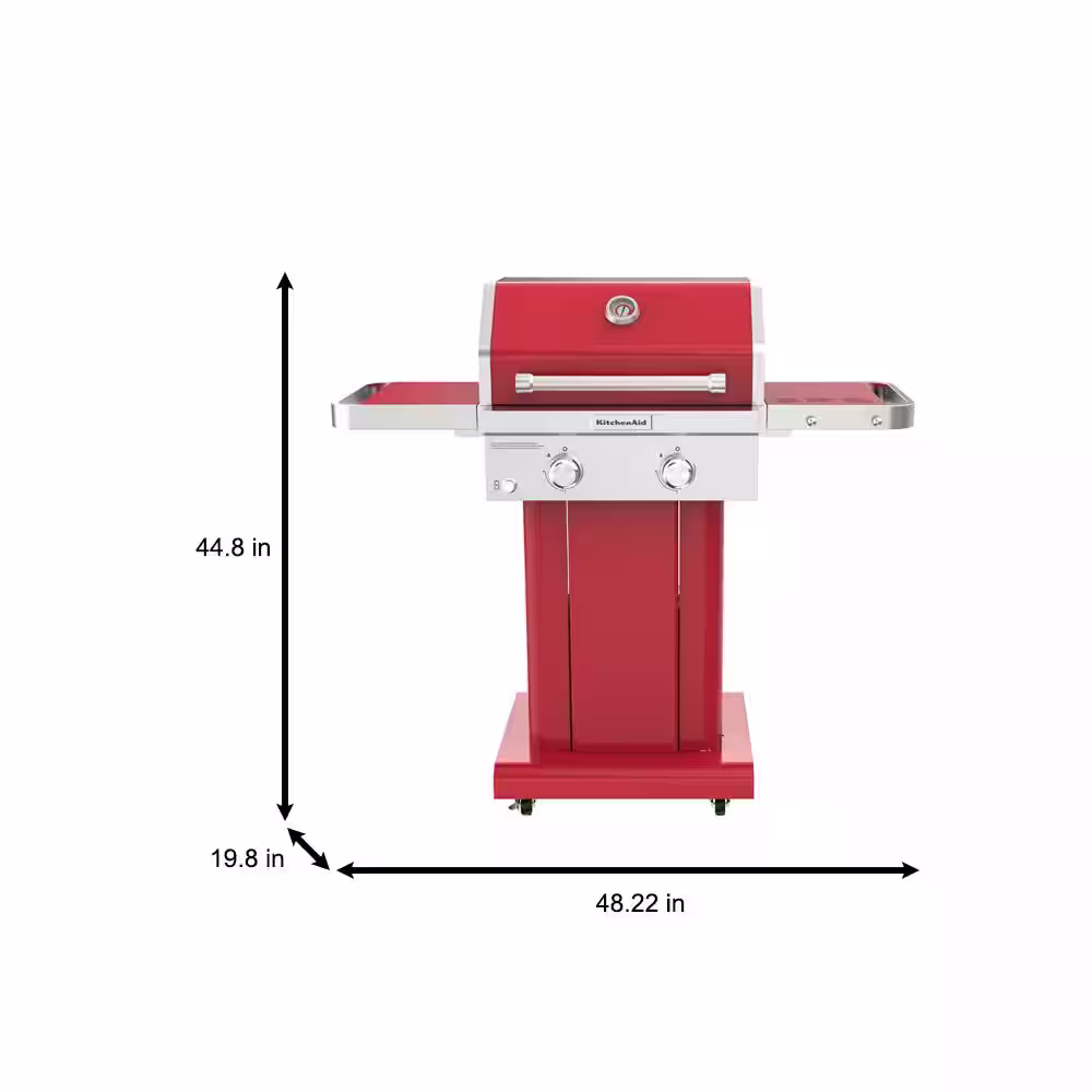 KitchenAid 2-Burner Propane Gas Grill in all Red