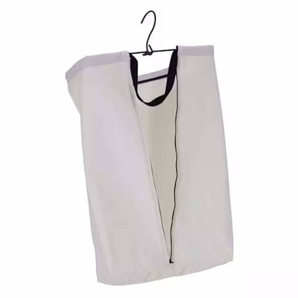 HOUSEHOLD ESSENTIALS White Hanging Laundry Bag with Black Trim