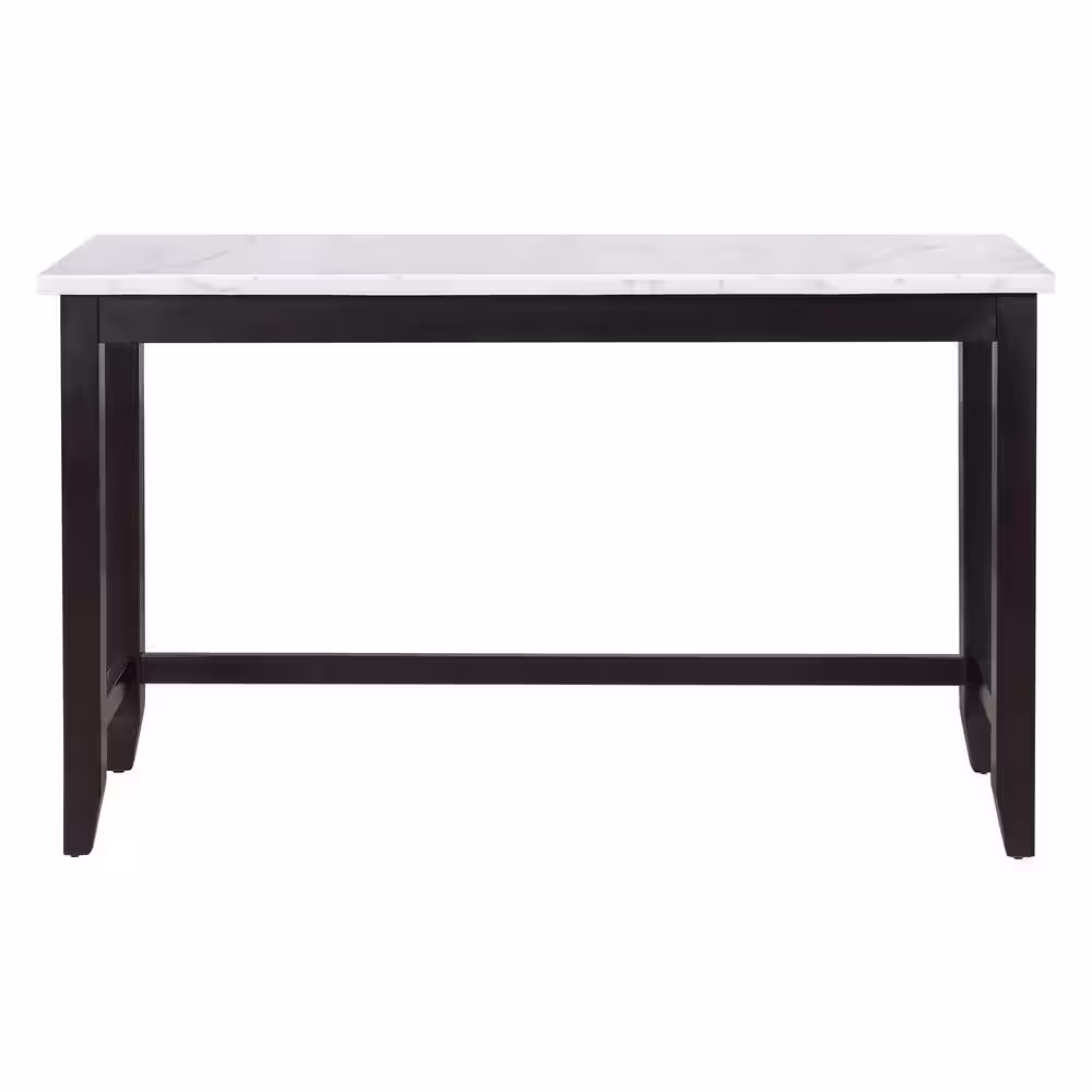 Coaster Home Furnishings Toby Espresso and White Marble Top 60 in. Rectangular 4-Legs Counter Height dining Table (Seats-4)