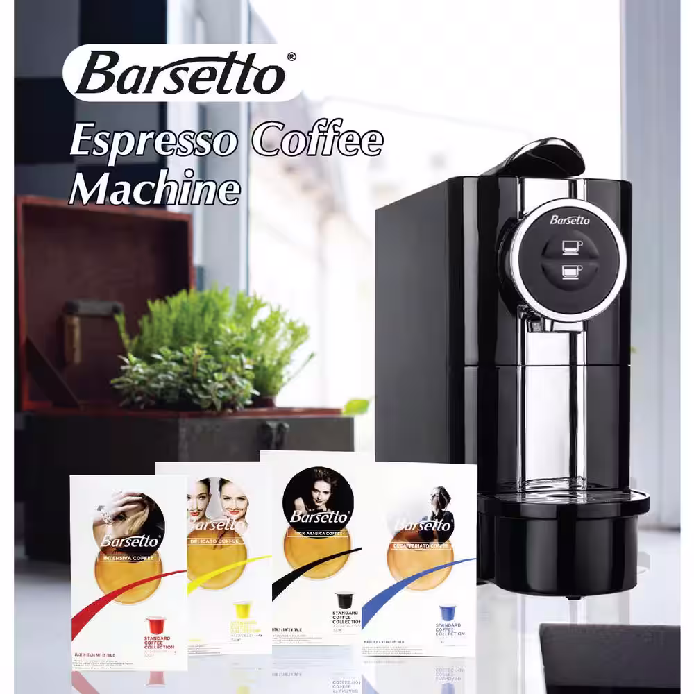 Barsetto Black Stainless Steel Single Serve Espresso Machine (1 CUP)