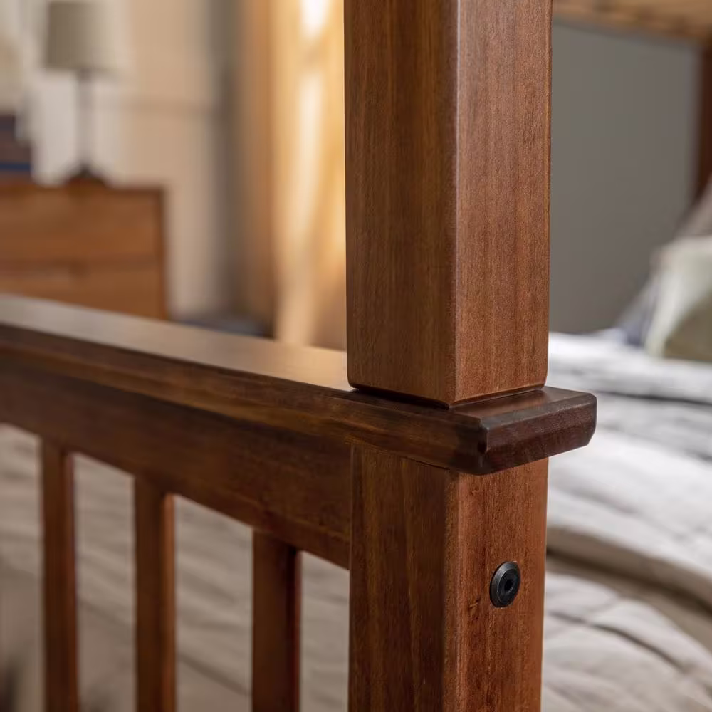 Walker Edison Furniture Company Solid Wood Twin over Twin Mission Design Bunk Bed - Walnut