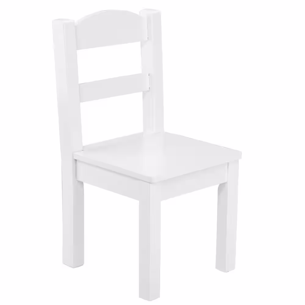 None 5-Piece Rectangle MDF Top White Kids' Table and Chairs Set
