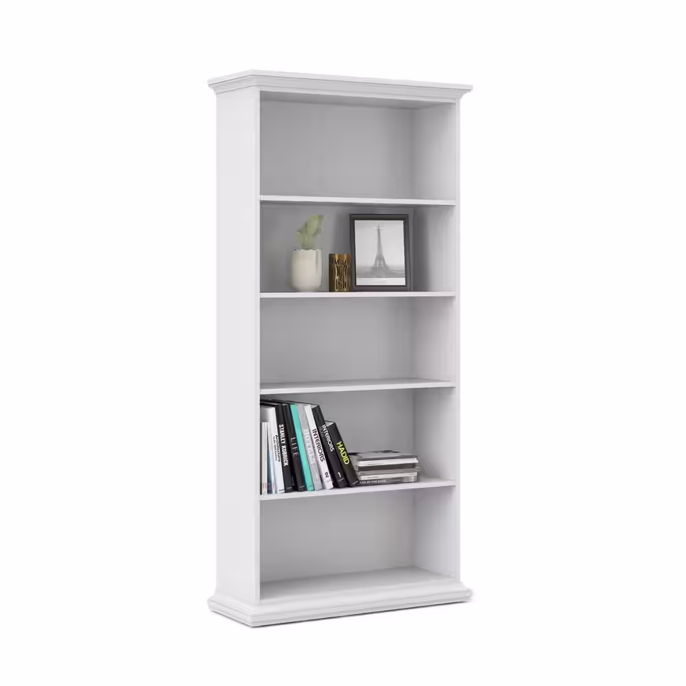 Tvilum Sonoma White 5-Shelf Bookcase