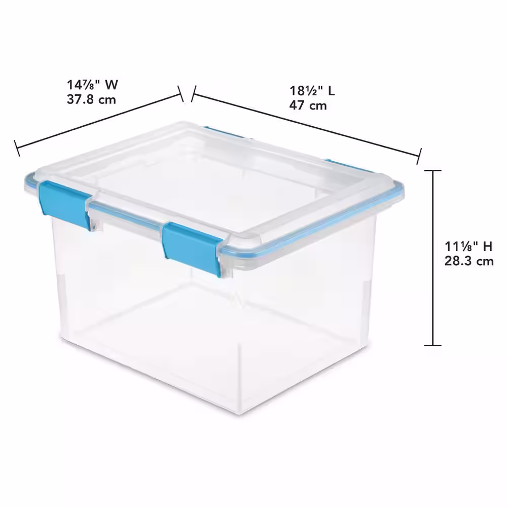 Sterilite 19334304 Clear 32 Quart Gasket Box with Clear Base and Lid (8 Pack)