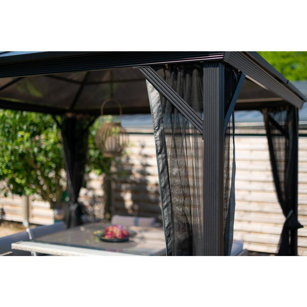 Sojag Verona 10 ft. x 14 ft. Charcoal Rustproof Aluminum Framed Gazebo