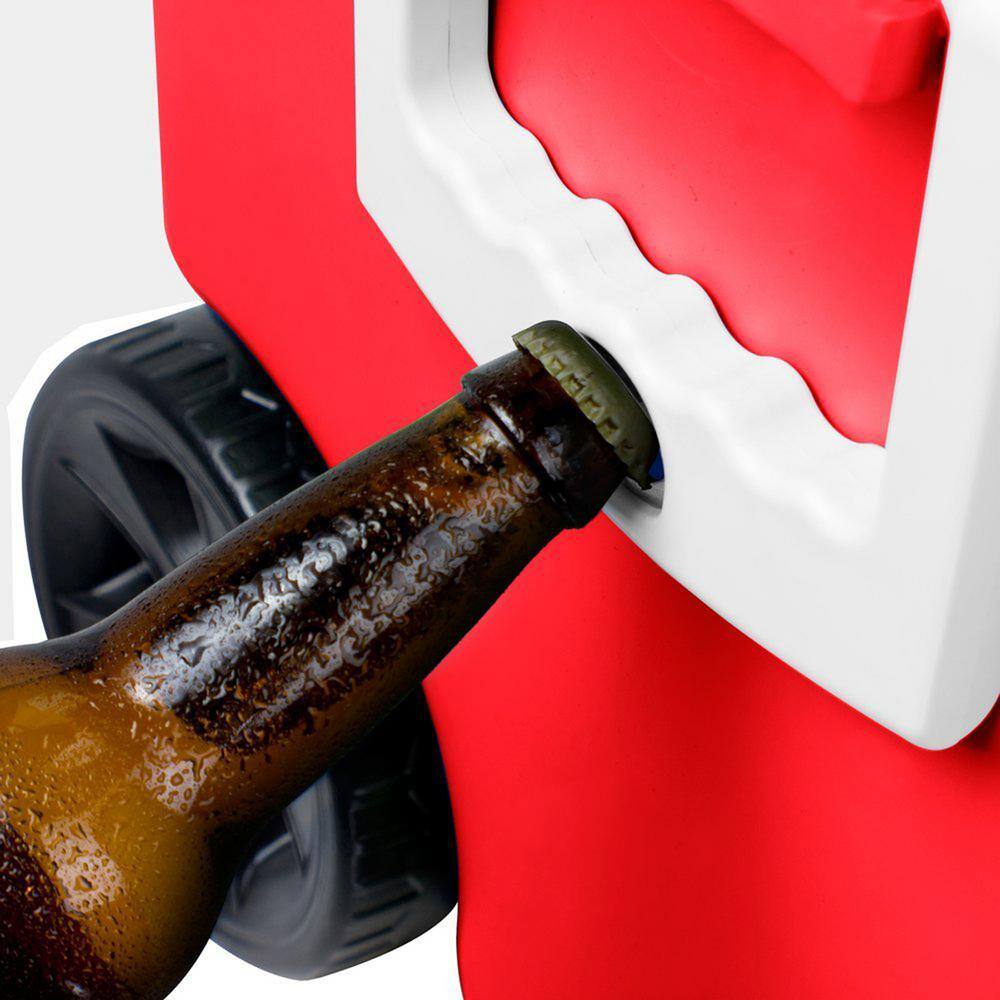 TUNES2GO KoolMax 40 Qt. Red Wheeled Cooler, Bluetooth PA System and Power Station