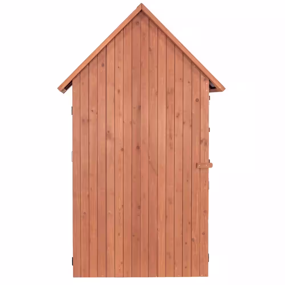 Leisure Season 45 in. W x 28 in. D x 83 in. H Medium Brown Cypress Multi-Compartment Shed with Drop Table