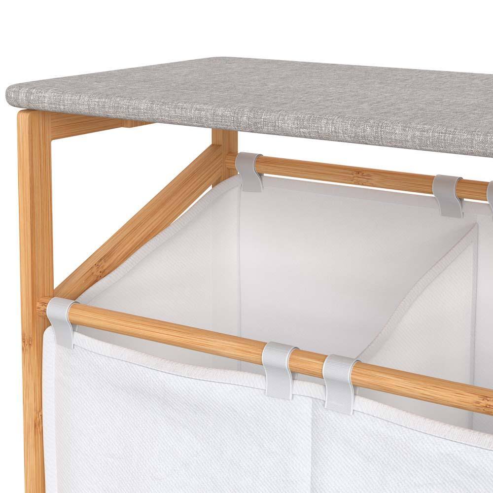 ClosetMaid Bamboo 2-Compartment Laundry Cart with Wheels