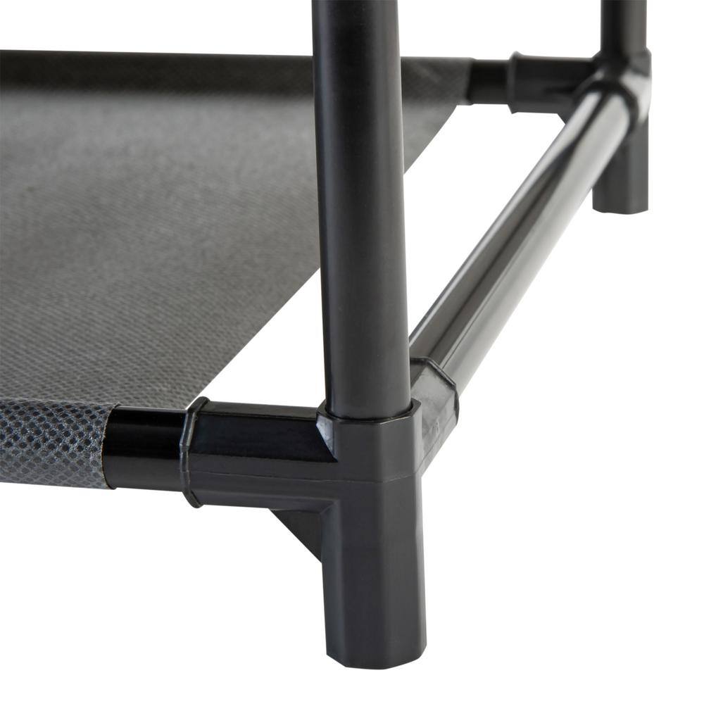 Simplify 55.12 H 24-Pair 8-Tier Black Fabric Shoe Rack