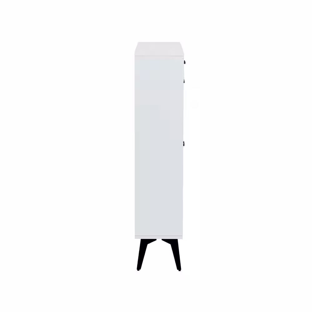 None 43.30 in. H x 31.49 in. W White Wood Shoe Storage Cabinet