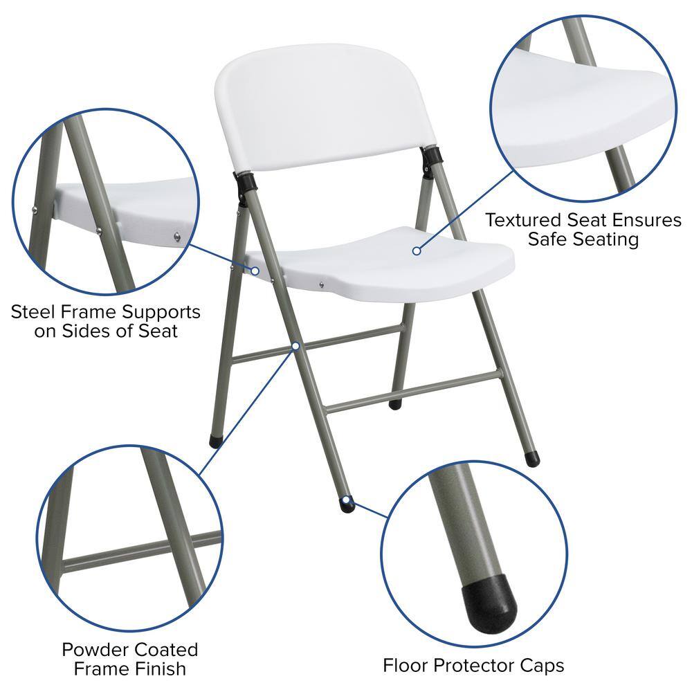 Carnegy Avenue White Metal Folding Chair (2-Pack)