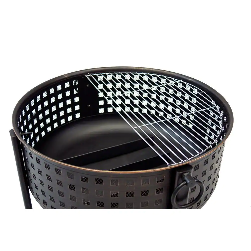 Pleasant Hearth Langston 30 in. Round Deep Bowl Steel Fire Pit in Rubbed Bronze