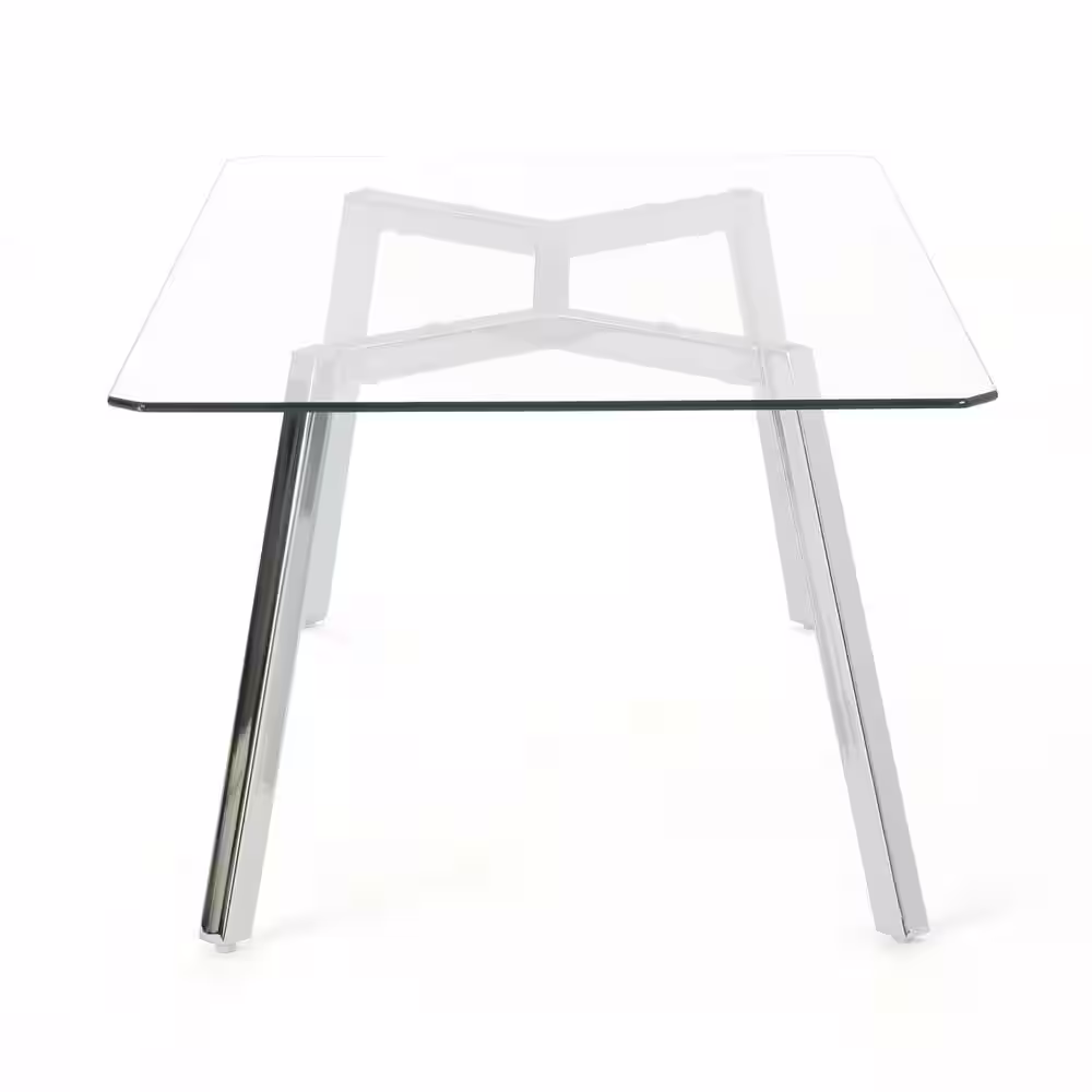 Noble House Zavier Clear Tempered Glass Dining Table